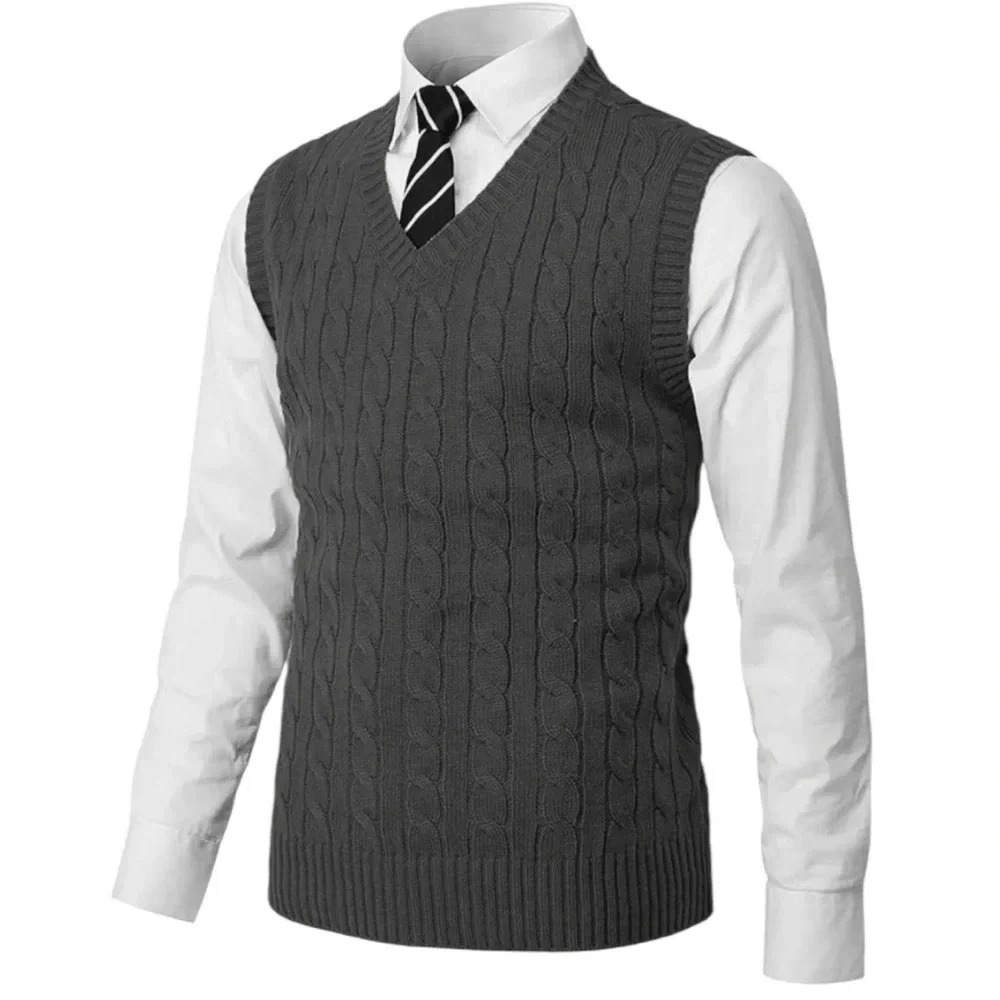 CLUB ROOM Men’s Cable Knit V-Neck Sweater Vest
